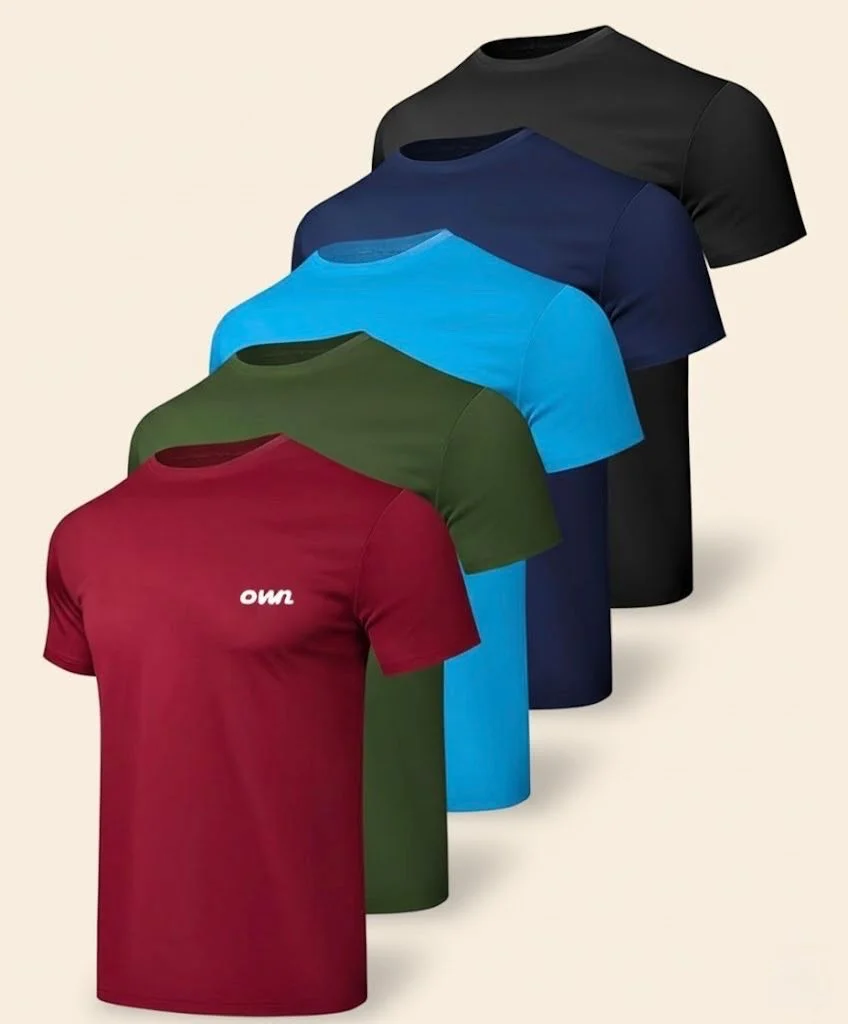 OWN Quick-Dry TShirt – Burgundy, Olive Green, Sky Blue, Royal Blue & Black- Customizable