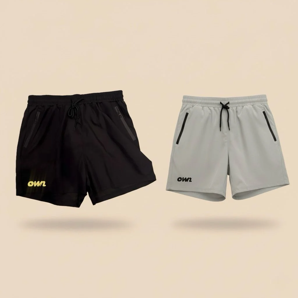 OWN Men’s Classic Stretch Shorts – Black & Gray