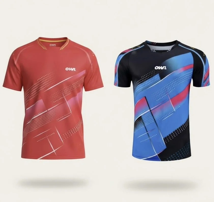 OWN Line Dash Short Sleeve Shirt – Red & Black – Customizable