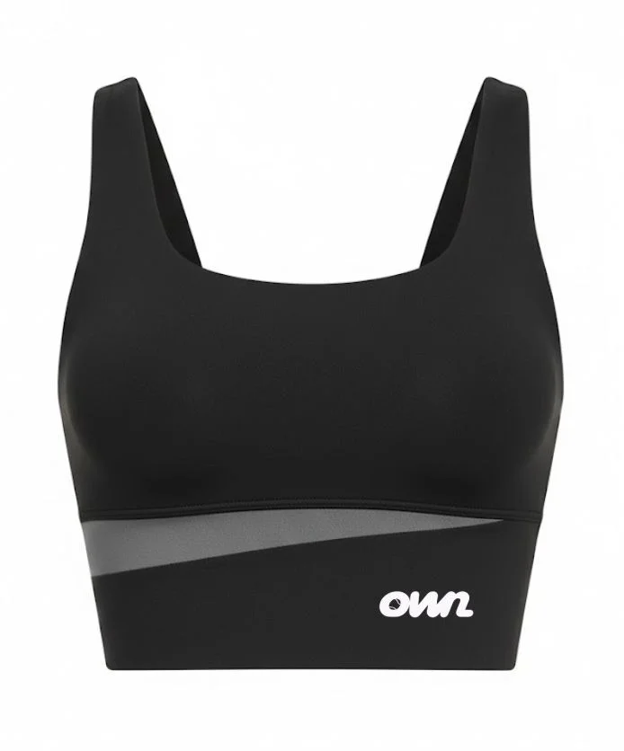 OWN Cropped Tank – Black with Gray Details- Customizable