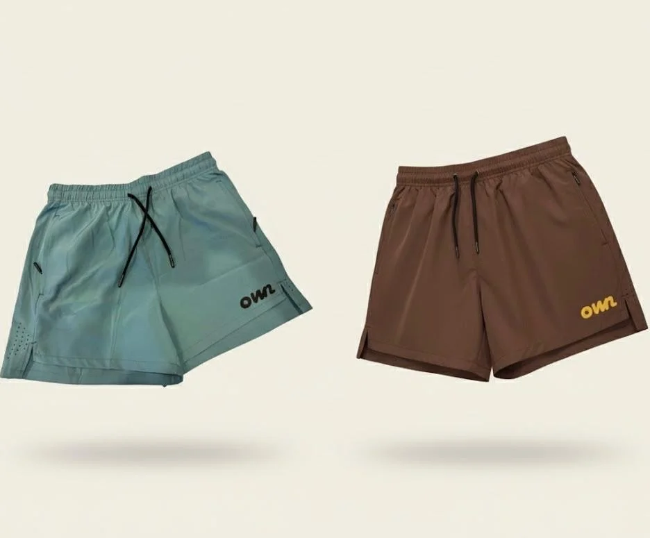 OWN Men’s Stretch Shorts – Brown & Teal