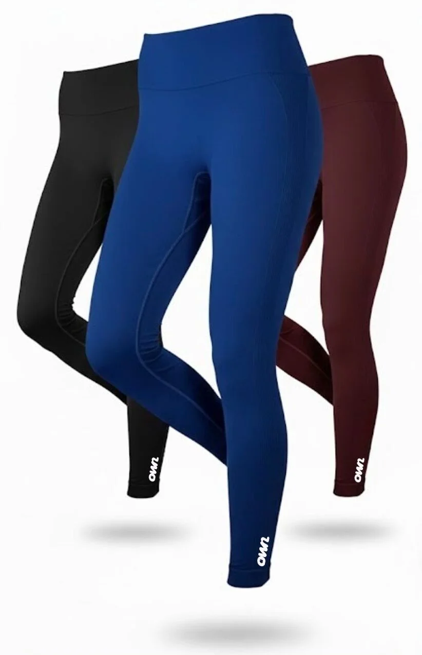 OWN Seamless High-Waist Leggings – Black, Burgundy & Royal Blue (Customizable)