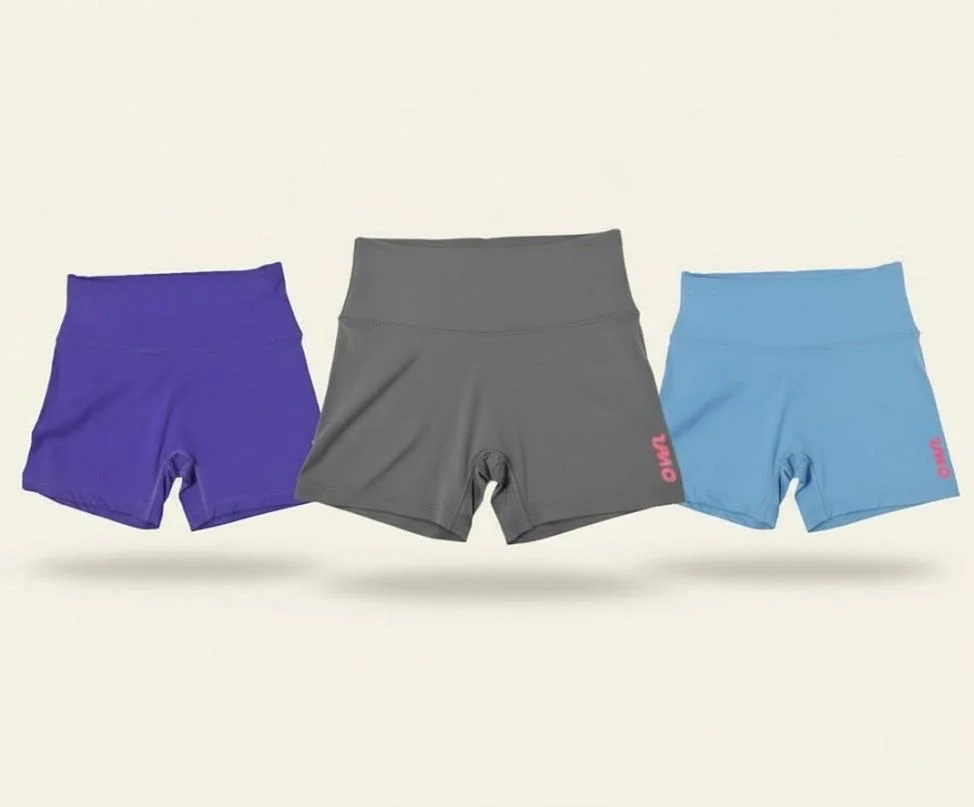 OWN Seamless Biker Short – Purple, Gray & Light Blue – Customizable