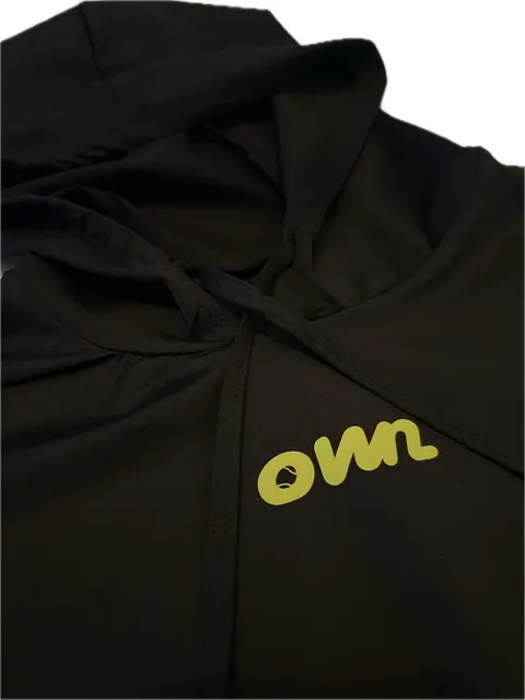 OWN Ladies Sleeveless Semi Crop Hoodie in Black & Gray– Customizable - foto 8