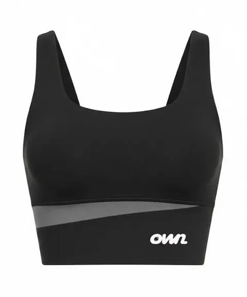 OWN Cropped Tank – Black with Gray Details- Customizable