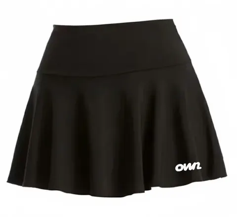 Women’s Sports High Waisted Skirt with Inside Pants in Black- Customizable