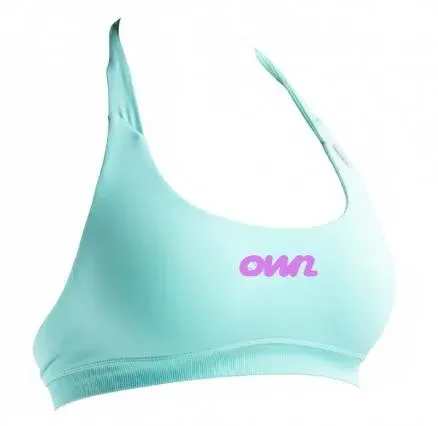 OWN Signature Halter Sports Bra + High-Waist Biker Short – Cyan – Customizable - foto 10