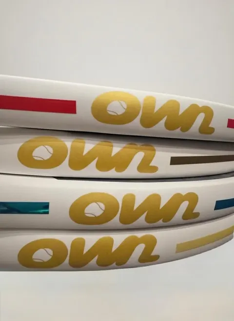 Own Silver Carbon 20mm White/Gold or Black/Gold option– Racket with Line Detail + OwnBT Grit Treatment + OwnBT 2 in 1 Bag/Towel - foto 3