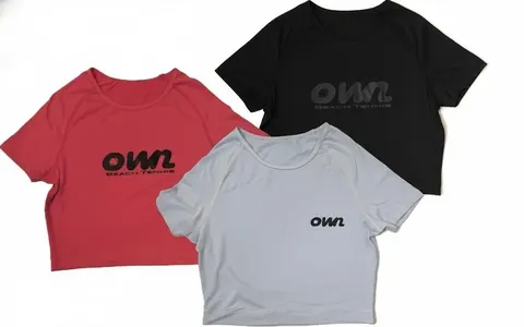 OWN Women’s Crop Top – Light Blue, Pink & Black – Customizable