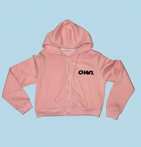 OWN Cropped Zip-Up Jacket – Dusty Pink & Pink – Customizable - foto 3