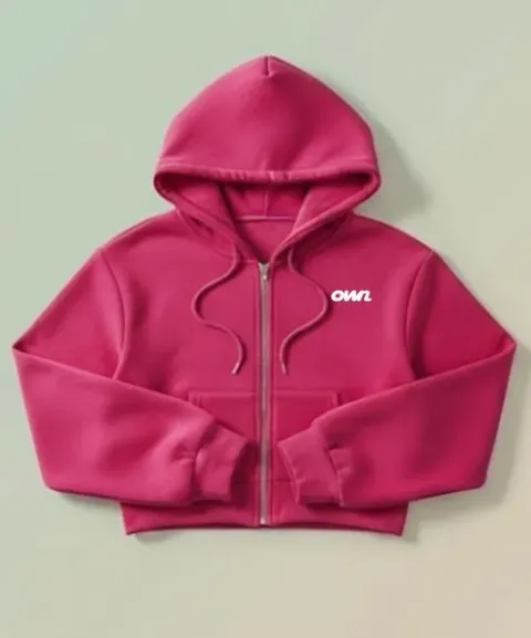 OWN Cropped Zip-Up Jacket – Dusty Pink & Pink – Customizable - foto 4