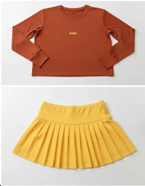 OWN Pleated Beach Tennis Skirt – Peach, Yellow & Pink – Customizable - foto 5