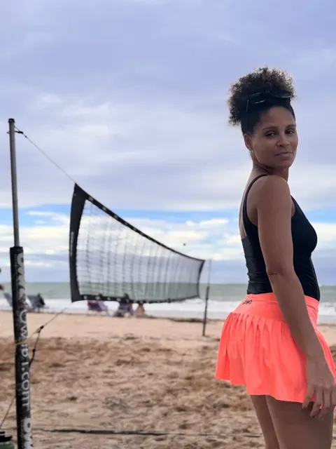 OWN Pleated Beach Tennis Skirt – Peach, Yellow & Pink – Customizable - foto 16