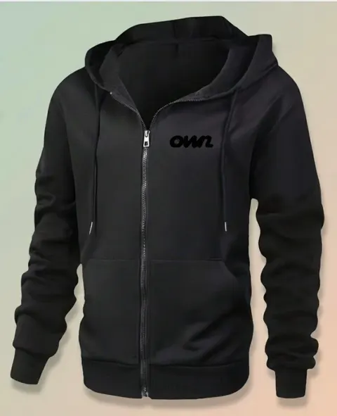 OWN Zip-Up Jacket – Black (Unisex) – Customizable - foto 3