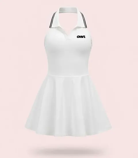 OWN White Halter Dress- Customizable
