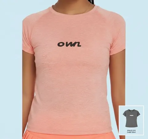 Women’s Stretch Tee – Space Dye Peach (Also in Dark Gray) - foto 6