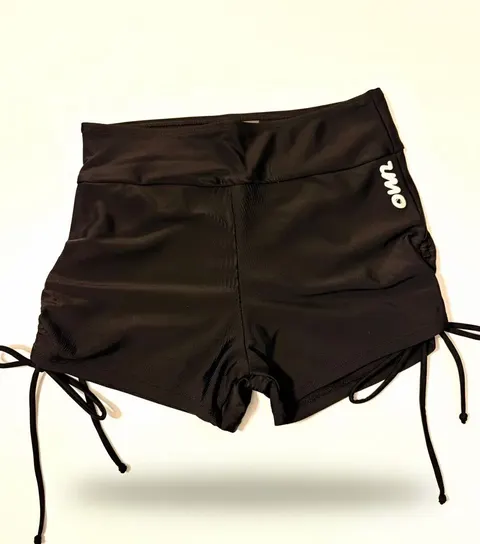 Women’s Scrunched Sports Shorts in Black (CUSTOMIZABLE)