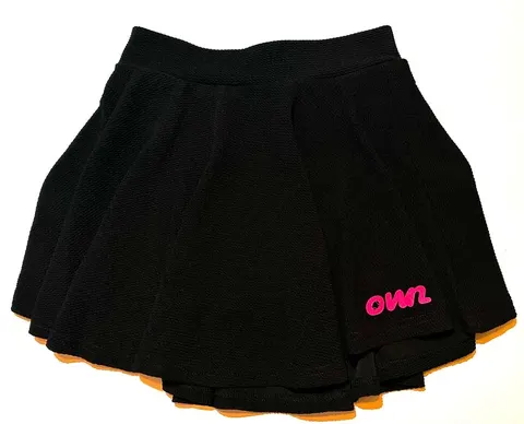 Women’s Sports High Waisted Textured Skirt with Inside Pants in Black