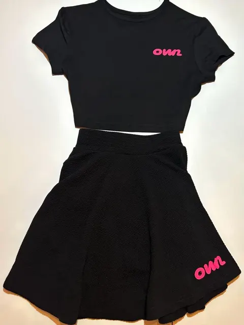 Women’s Sports High Waisted Textured Skirt with Inside Pants in Black - foto 6