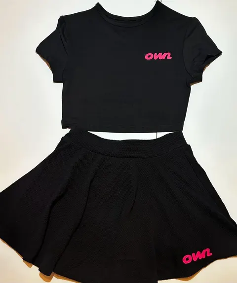 Women’s Sports High Waisted Textured Skirt with Inside Pants in Black - foto 7