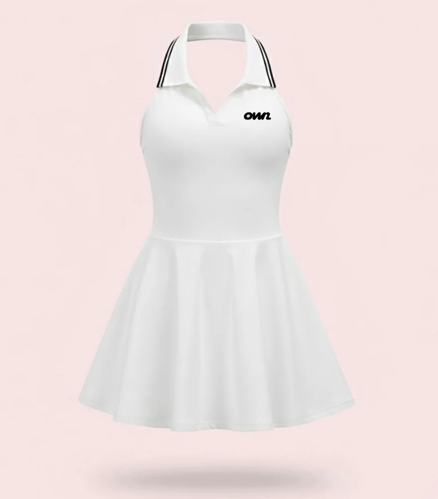 OWN White Halter Dress- Customizable